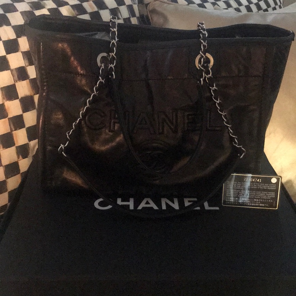 Chanel Black Leather Tote